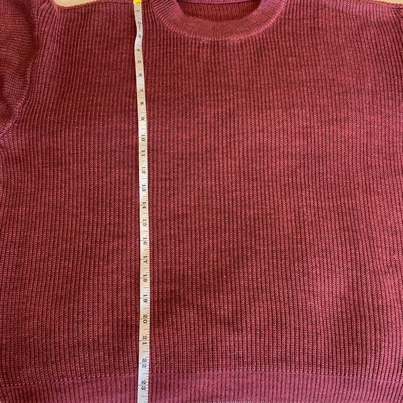 Burgundy crew neck knit sweater - Picture 4 of 6
